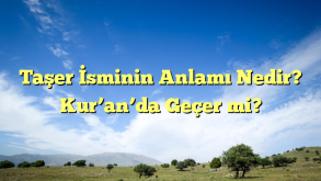 Taşer İsminin Anlamı Nedir? Kur’an’da Geçer mi?